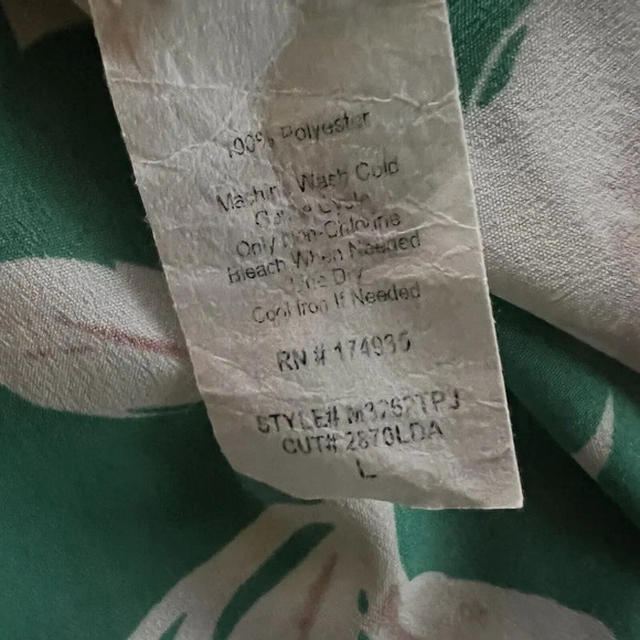 Verse Maternity Women’s Blouse Green Floral V Neck Roll Tab Sleeve Size L - Picture 10 of 11